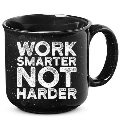 Work Smarter Not Harder Motivational Apparel 15oz Campfire Ceramic Mug