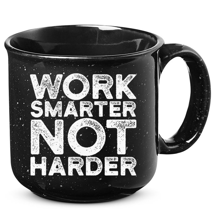 Work Smarter Not Harder Motivational Apparel 15oz Campfire Ceramic Mug