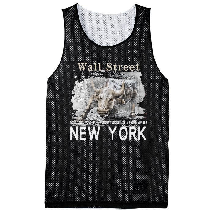 Wall Street New York Work Until Your Bank Account Looks Like Mesh Reversible Basketball Jersey Tank