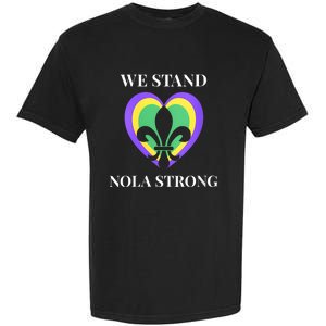 We Stand Nola Strong New Orleans Vneck Garment-Dyed Heavyweight T-Shirt