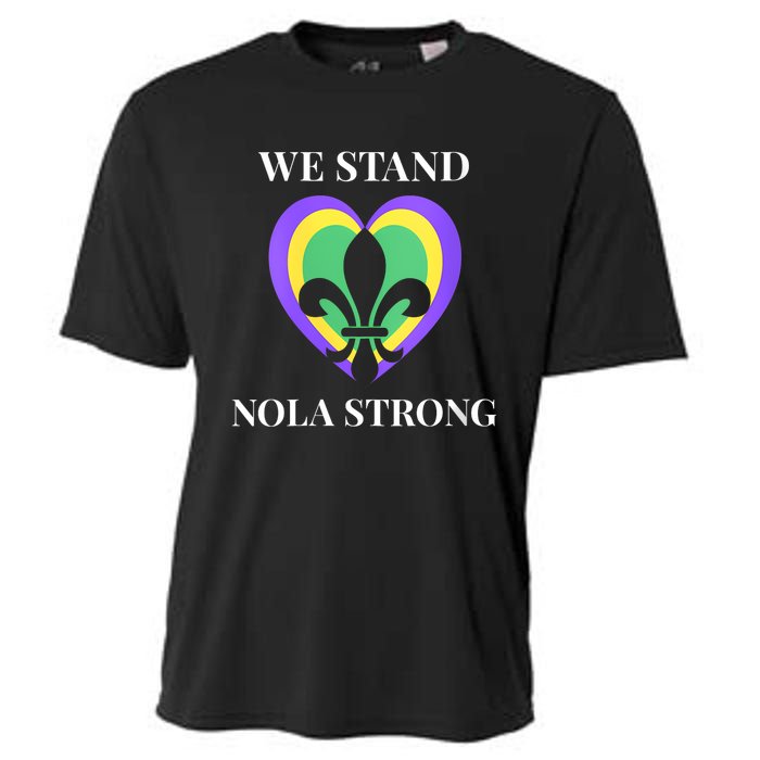 We Stand Nola Strong New Orleans Vneck Cooling Performance Crew T-Shirt