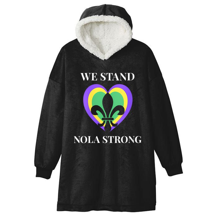 We Stand Nola Strong New Orleans Vneck Hooded Wearable Blanket