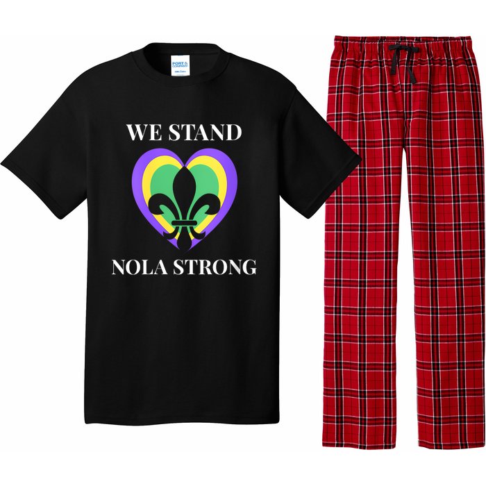 We Stand Nola Strong New Orleans Vneck Pajama Set