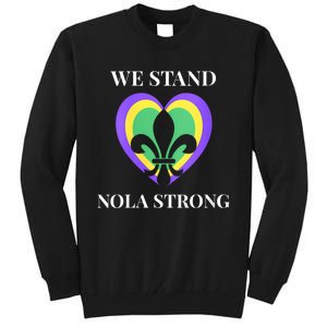 We Stand Nola Strong New Orleans Vneck Tall Sweatshirt