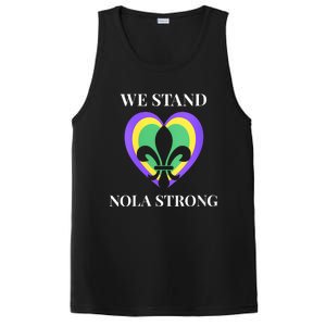 We Stand Nola Strong New Orleans Vneck PosiCharge Competitor Tank