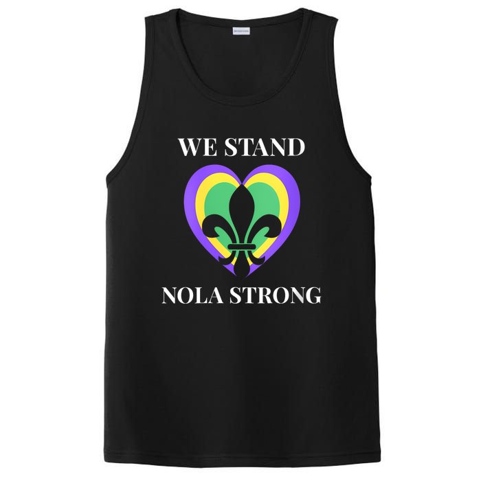 We Stand Nola Strong New Orleans Vneck PosiCharge Competitor Tank