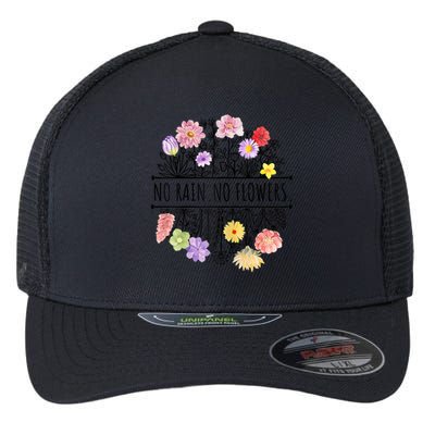 Womens Spring No Rain No Flowers Flexfit Unipanel Trucker Cap