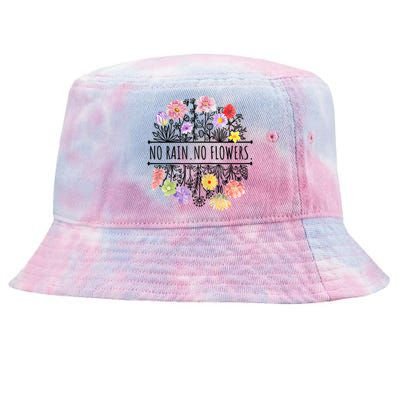 Womens Spring No Rain No Flowers Tie-Dyed Bucket Hat