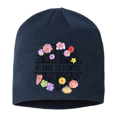 Womens Spring No Rain No Flowers Sustainable Beanie