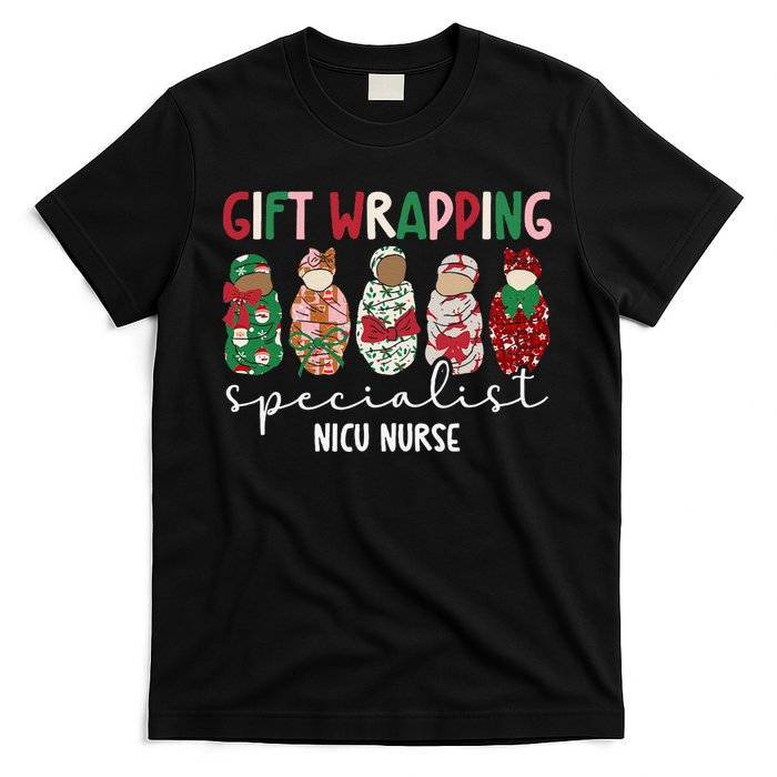 Wrapping Specialist Nicu Nurse Christmas Nicu Nursing Xmas T-Shirt