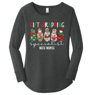 Wrapping Specialist Nicu Nurse Christmas Nicu Nursing Xmas Women's Perfect Tri Tunic Long Sleeve Shirt