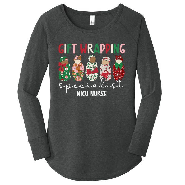 Wrapping Specialist Nicu Nurse Christmas Nicu Nursing Xmas Women's Perfect Tri Tunic Long Sleeve Shirt