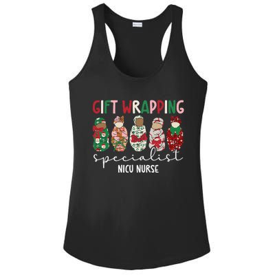 Wrapping Specialist Nicu Nurse Christmas Nicu Nursing Xmas Ladies PosiCharge Competitor Racerback Tank