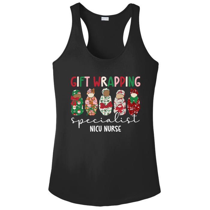 Wrapping Specialist Nicu Nurse Christmas Nicu Nursing Xmas Ladies PosiCharge Competitor Racerback Tank