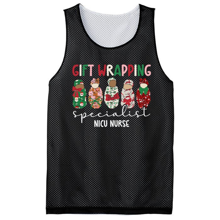 Wrapping Specialist Nicu Nurse Christmas Nicu Nursing Xmas Mesh Reversible Basketball Jersey Tank