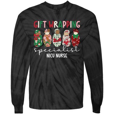 Wrapping Specialist Nicu Nurse Christmas Nicu Nursing Xmas Tie-Dye Long Sleeve Shirt