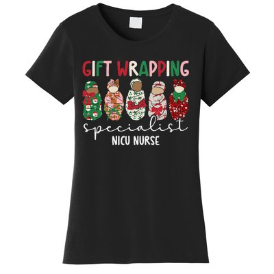 Wrapping Specialist Nicu Nurse Christmas Nicu Nursing Xmas Women's T-Shirt