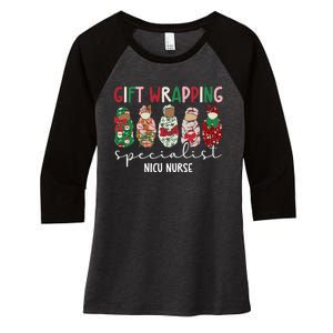 Wrapping Specialist Nicu Nurse Christmas Nicu Nursing Xmas Women's Tri-Blend 3/4-Sleeve Raglan Shirt