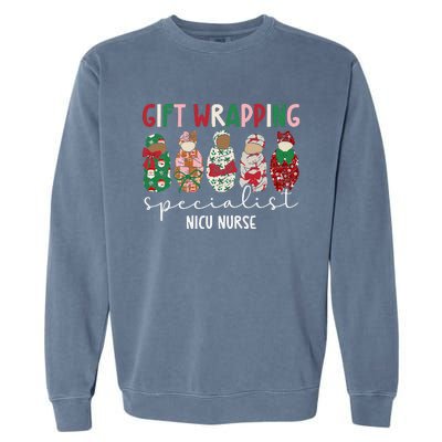 Wrapping Specialist Nicu Nurse Christmas Nicu Nursing Xmas Garment-Dyed Sweatshirt