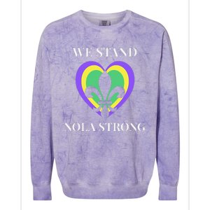 We Stand Nola Strong New Orleans Colorblast Crewneck Sweatshirt