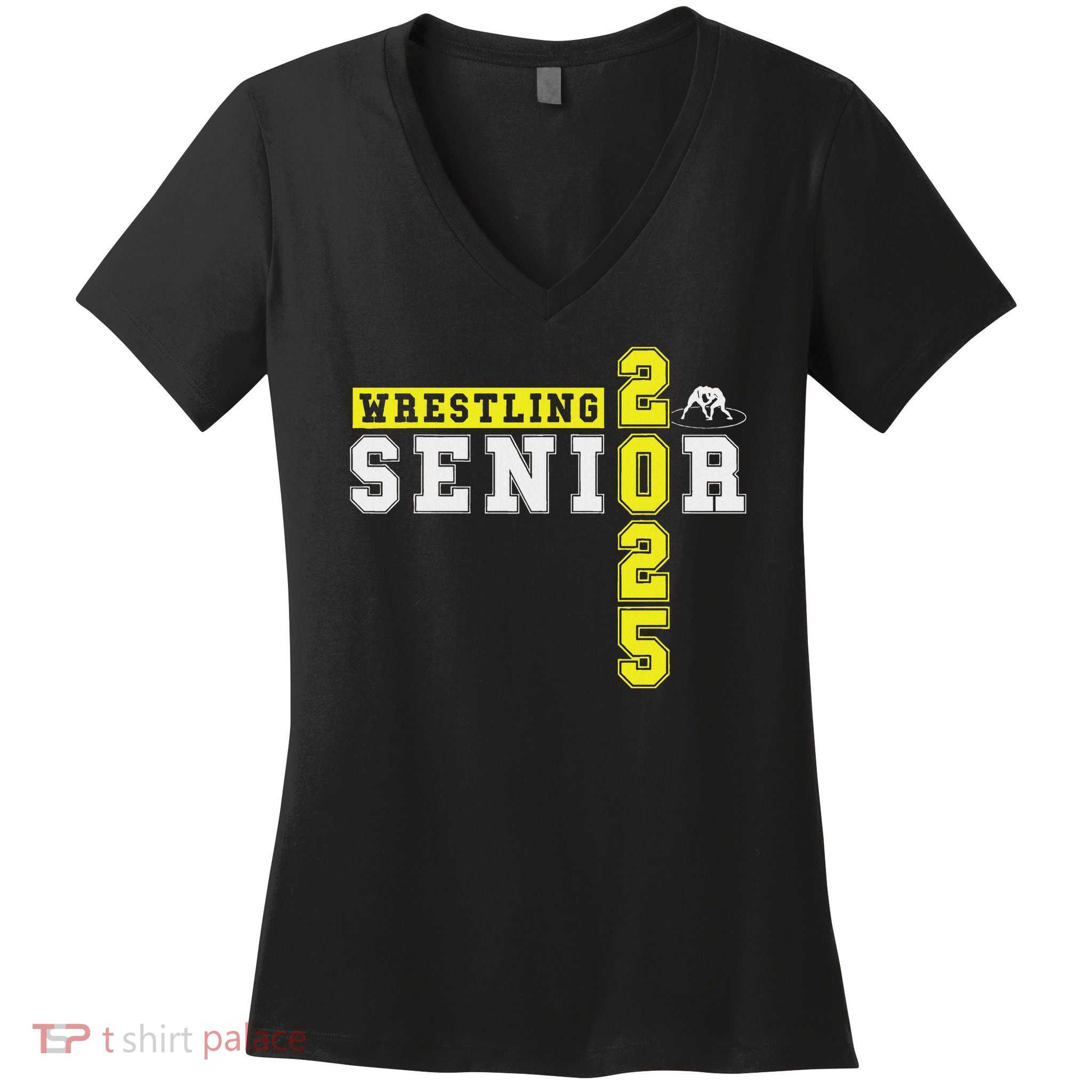 Wrestling Senior Night Wrestling Senior 2025 Graduation 22 Women's V-Neck T-Shirt