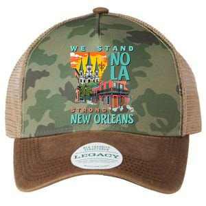 We Stand Nola Strong New Orleans Traveling Lovers Apparel Legacy Tie Dye Trucker Hat