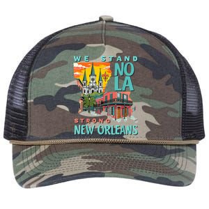 We Stand Nola Strong New Orleans Traveling Lovers Apparel Retro Rope Trucker Hat Cap