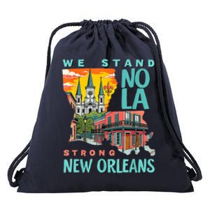 We Stand Nola Strong New Orleans Traveling Lovers Apparel Drawstring Bag