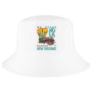 We Stand Nola Strong New Orleans Traveling Lovers Apparel Cool Comfort Performance Bucket Hat