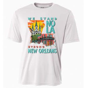 We Stand Nola Strong New Orleans Traveling Lovers Apparel Cooling Performance Crew T-Shirt