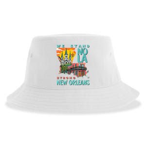 We Stand Nola Strong New Orleans Traveling Lovers Apparel Sustainable Bucket Hat