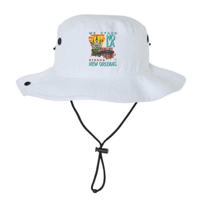 We Stand Nola Strong New Orleans Traveling Lovers Apparel Legacy Cool Fit Booney Bucket Hat