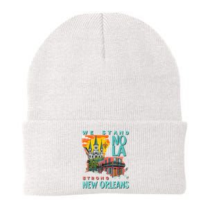 We Stand Nola Strong New Orleans Traveling Lovers Apparel Knit Cap Winter Beanie