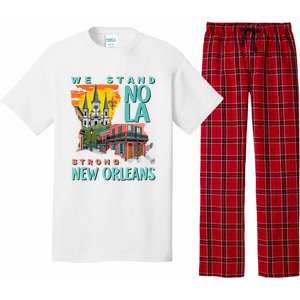 We Stand Nola Strong New Orleans Traveling Lovers Apparel Pajama Set