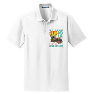 We Stand Nola Strong New Orleans Traveling Lovers Apparel Dry Zone Grid Polo