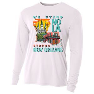 We Stand Nola Strong New Orleans Traveling Lovers Apparel Cooling Performance Long Sleeve Crew