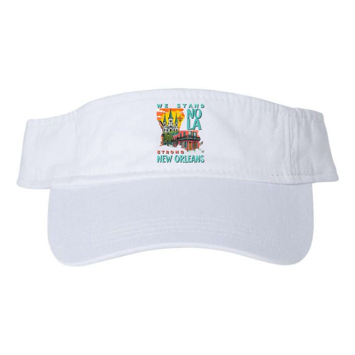 We Stand Nola Strong New Orleans Traveling Lovers Apparel Valucap Bio-Washed Visor