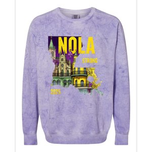 We Stand Nola Strong New Orleans Traveling Lovers Costume Colorblast Crewneck Sweatshirt