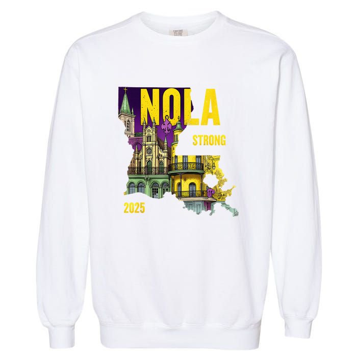 We Stand Nola Strong New Orleans Traveling Lovers Costume Garment-Dyed Sweatshirt