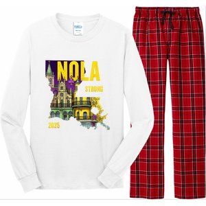 We Stand Nola Strong New Orleans Traveling Lovers Costume Long Sleeve Pajama Set