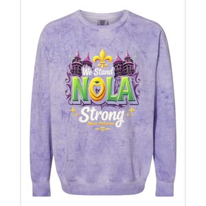 We Stand Nola Strong New Orleans Traveling Lovers Costume Colorblast Crewneck Sweatshirt