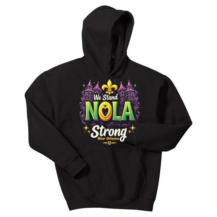 We Stand Nola Strong New Orleans Traveling Lovers Costume Kids Hoodie