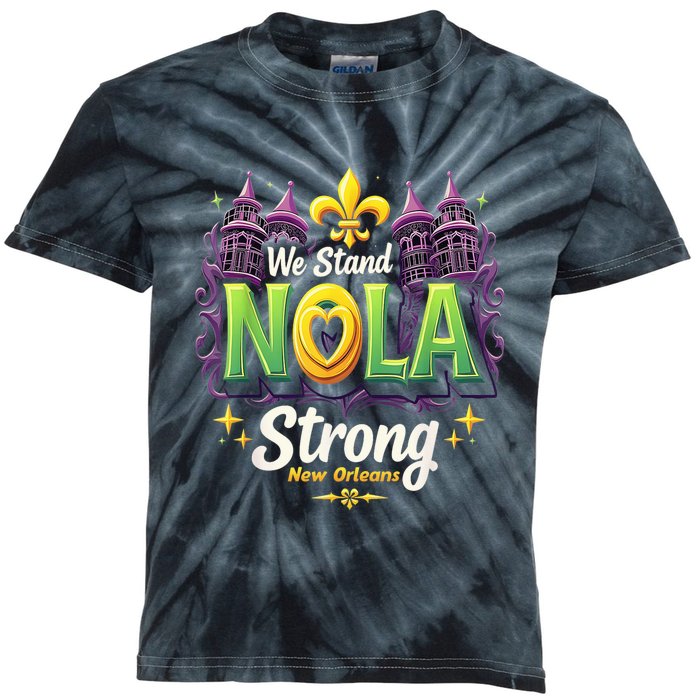 We Stand Nola Strong New Orleans Traveling Lovers Costume Kids Tie-Dye T-Shirt