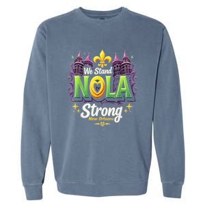 We Stand Nola Strong New Orleans Traveling Lovers Costume Garment-Dyed Sweatshirt