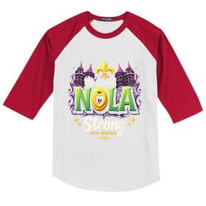 We Stand Nola Strong New Orleans Traveling Lovers Costume Kids Colorblock Raglan Jersey