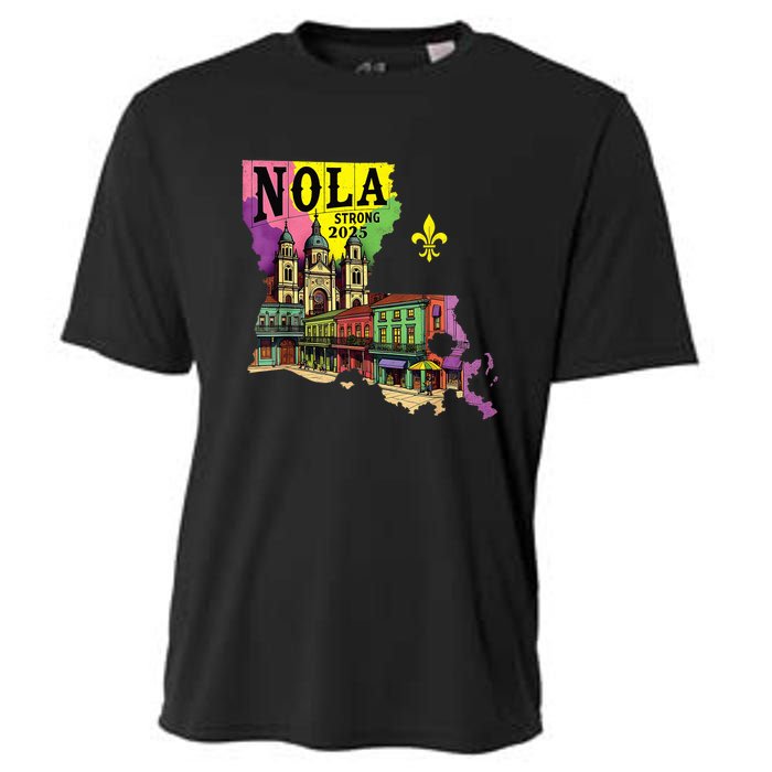 We Stand Nola Strong New Orleans Traveling Lovers Design Cooling Performance Crew T-Shirt