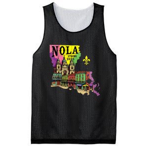 We Stand Nola Strong New Orleans Traveling Lovers Design Mesh Reversible Basketball Jersey Tank