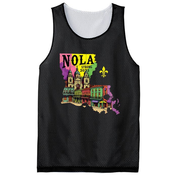 We Stand Nola Strong New Orleans Traveling Lovers Design Mesh Reversible Basketball Jersey Tank