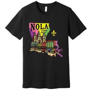 We Stand Nola Strong New Orleans Traveling Lovers Design Premium T-Shirt