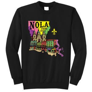 We Stand Nola Strong New Orleans Traveling Lovers Design Tall Sweatshirt